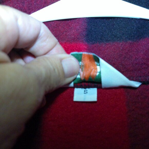 Vintage EMG Buffalo Plaid Fleece Pullover Half Zip Red Black – Size Small - Picture 2 of 4